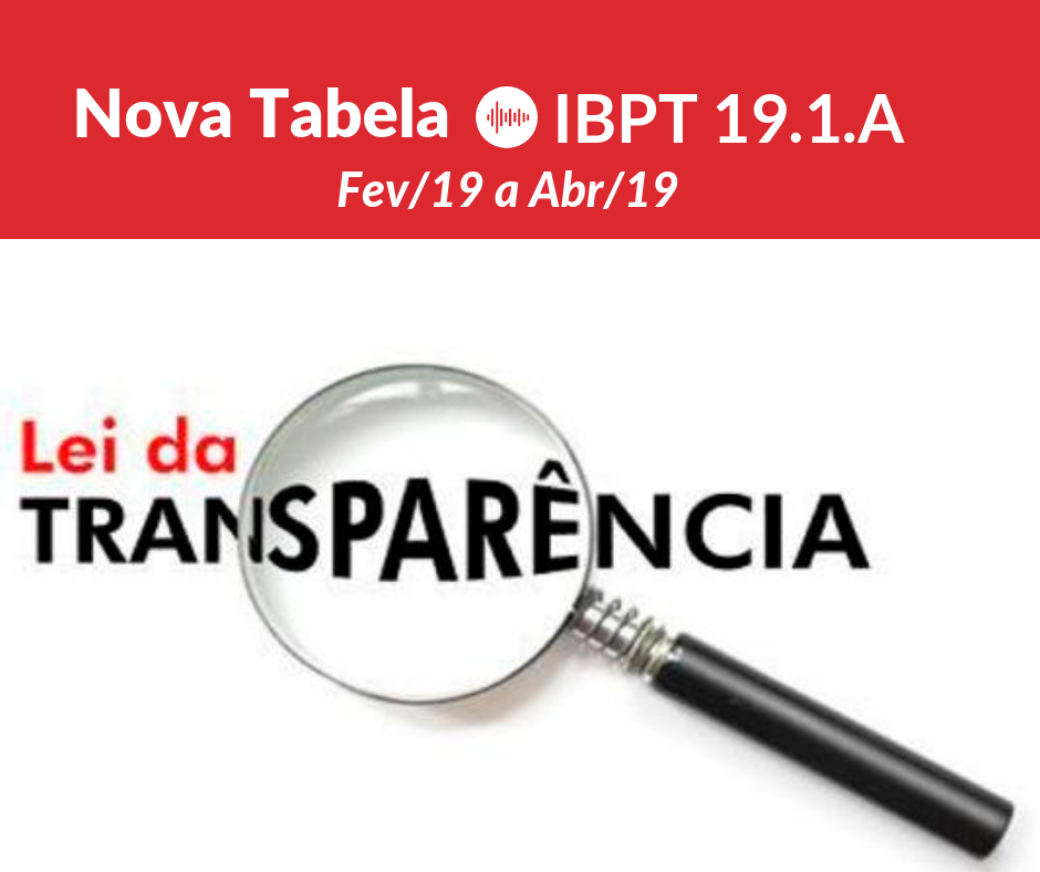 Nova Tabela IBPT 19.1.A