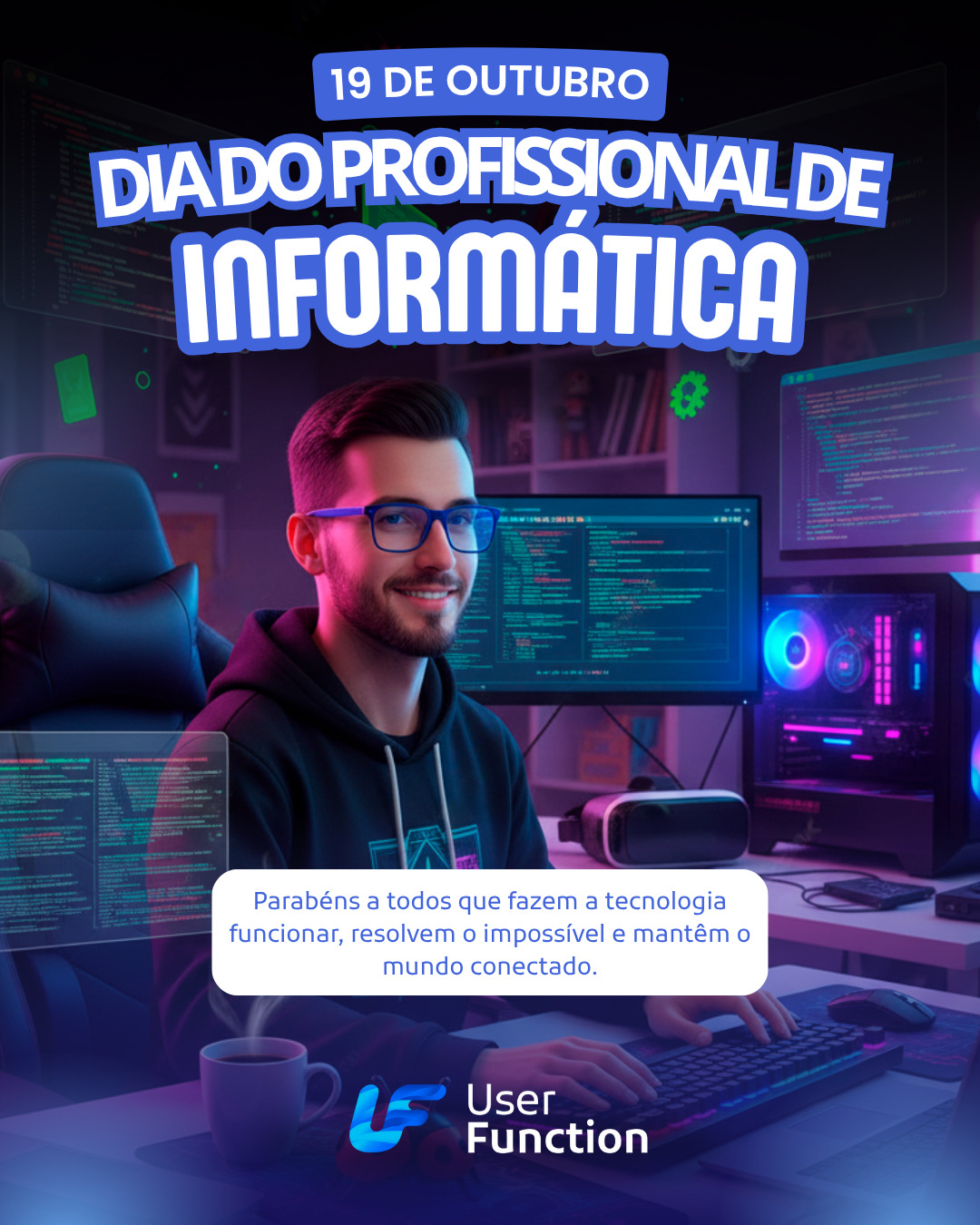 Entre uma atualização e outra, um erro e um café…  Hoje é o Dia do Profissional de Informática! ☕💻🎉

Parabéns aos profissionais de informática que fazem empresas, sistemas e pessoas se conectarem todos os dias! 👏
#userfunction #tamojuntouf #totvs #protheus #advpl