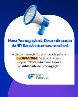 ⚠️ A TOTVS anunciou uma nova prorrogação da descontinuação da comunicação bancária online via API do Contas a Receber (FINA713 e FINA715) no Protheus.

📅 Prazo final: 30/06/2026

Confira no carrossel os detalhes e o que avaliar 😉👊
#userfunction #tamojuntouf #totvs #protheus #advpl
