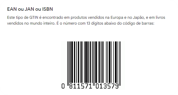 GTIN EAN ou JAN ou ISBN