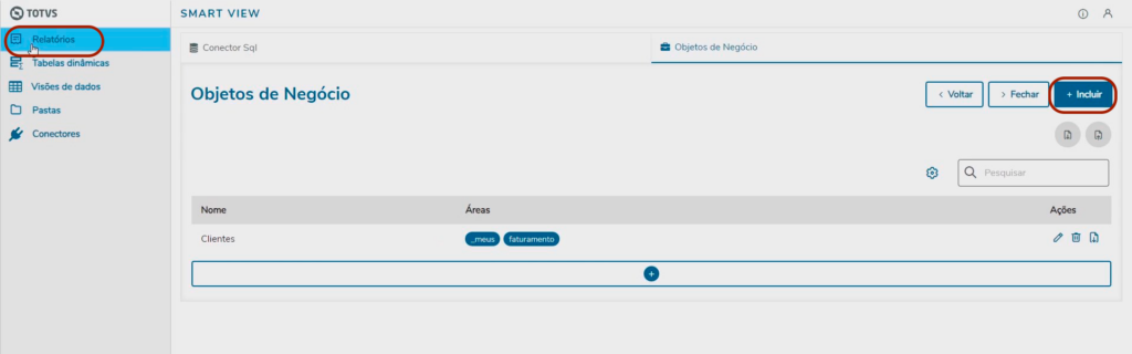 Configuração de relatório SmartView