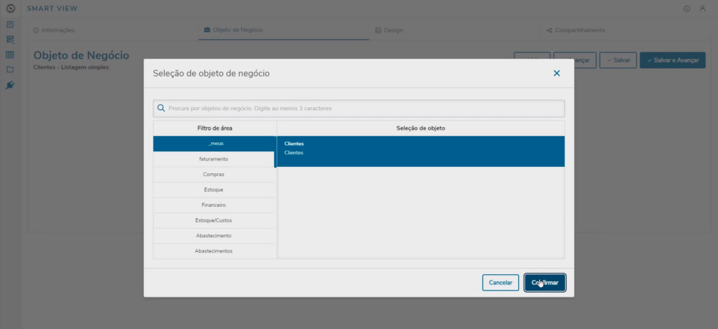 Configuração de relatório SmartView