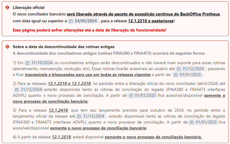 Pré-requisitos Novo Conciliador Financeiro Protheus