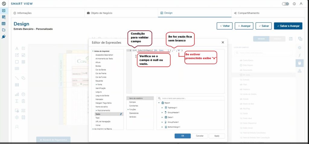 Personalizando o design de Relatórios padrões no Protheus com o SmartView -criando colunas novas