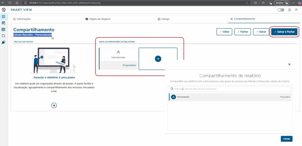 Compartilhamento de relatório SmartView