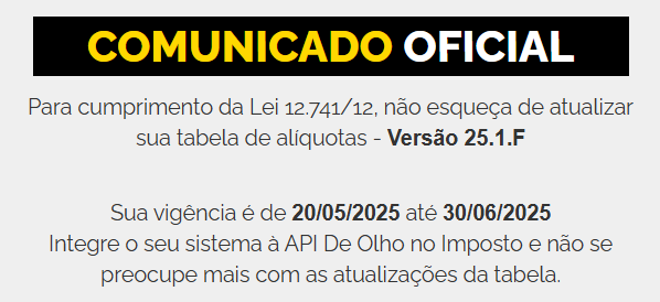 IBPT 25.1.F - De olho no imposto