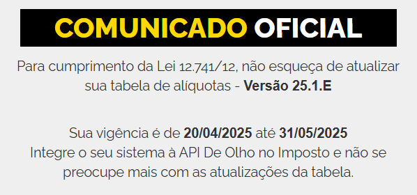 IBPT 25.1.E - De olho no imposto