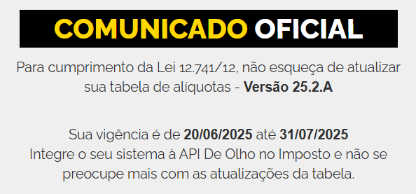 Tabela IBPT 25.2.A