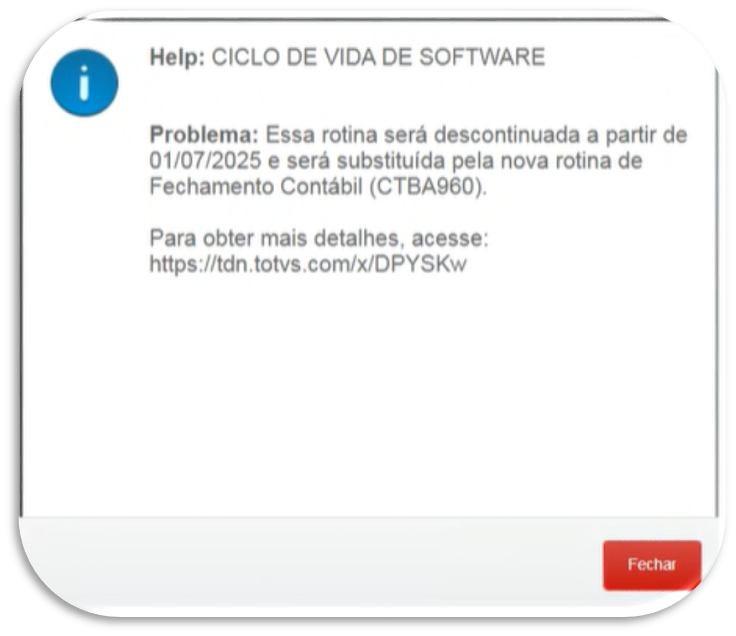 Descontinuação das Rotinas Refaz Saldos (CTBA190) e a Reprocessamento de Saldos (CTB192)
