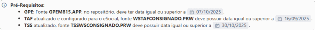 Pré-requisitos Crédito do Trabalhador por API no Protheus