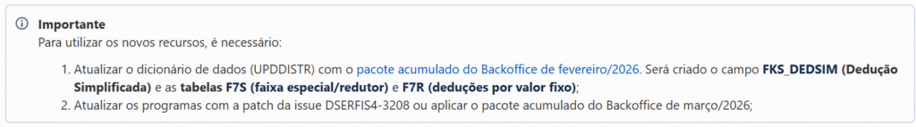 Atualização IRRF 2026 no Protheus