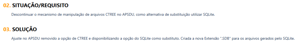 Substituição do CTree no APSDU pelo SQLite
