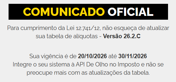 De Olho no Imposto - Tabela 26.2.C